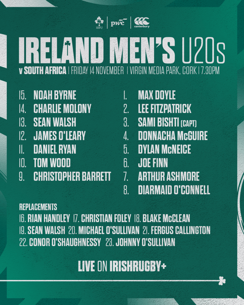 Ireland U20s vs South Africa: Team News & Cork Match Preview Ireland U20s vs South Africa: Team News & Cork Match Preview